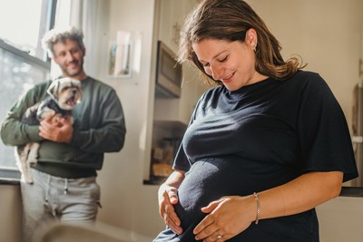 A happy and healthy pregnant woman
